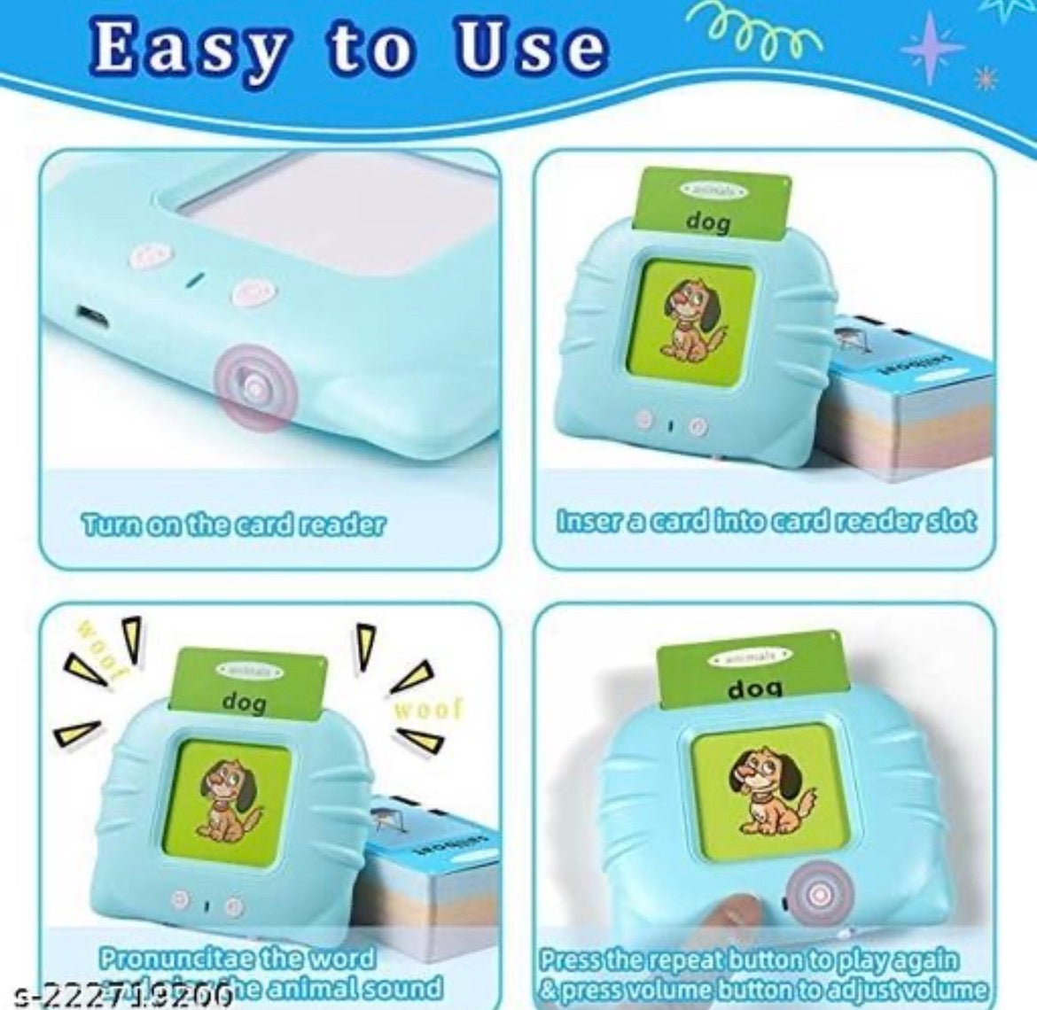 Screen-Free Talking Flash Cards - Boost Vocabulary & Pronunciation